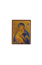 ICONE AUTOCOLLANTE VIERGE DE VLADIMIR BLEU - - CLEMENCES