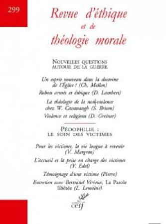 REVUE D-ETHIQUE ET DE THEOLOGIE MORALE NO 299 / SEPTEMBRE 2018 - COLLECTIF - NC
