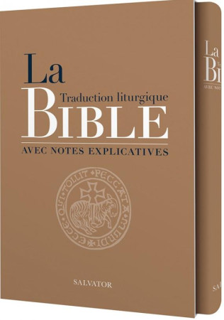 BIBLE TRADUCTION LITURGIQUE COFFRET COMPACT TRANCHE DOREE AVEC NOTES EXPLICATIVES - AELF - SALVATOR