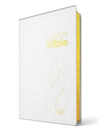 BIBLE SEGOND NEG COMPACTE - COUVERTURE SOUPLE TOILEE BLANCHE, TRANCHES OR - SEGOND NEG 1979 - MAISON BIBLE