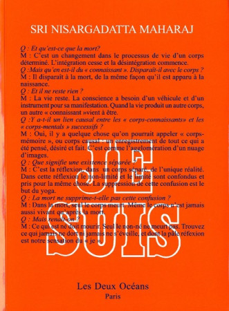 JE SUIS - NISARGADATTA MAHARAJ - DEUX OCEANS