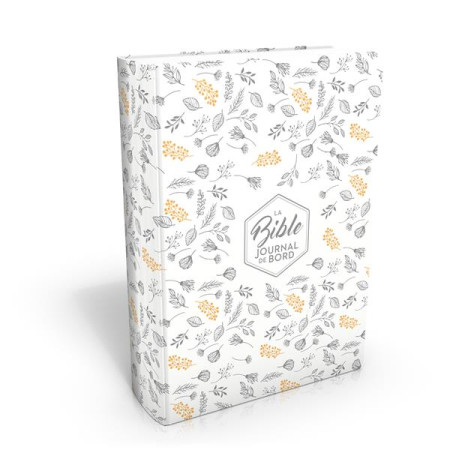 BIBLE JOURNAL DE BORD  -  MODELE SOUPLE VIVELLA BLANC MOTIFS DORES - COLLECTIF - MAISON BIBLE