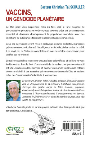 VACCINS UN GENOCIDE PLANETAIRE - TOUTES LES PREUVES SONT LA ! - Christian Tal Schaller - M PIETTEUR