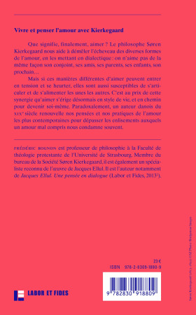 VIVRE ET PENSER L'AMOUR - AVEC KIERKEGAARD - Frédéric Rognon - LABOR ET FIDES