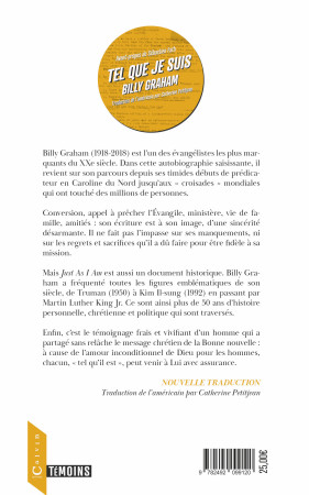 TEL QUE JE SUIS - Billy Graham - CALVIN EDITIONS