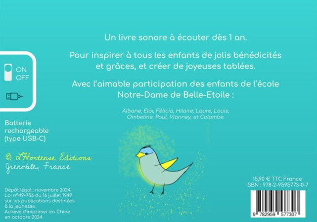 Mes premiers bénédicités - Flore de Hauss-Boncza - HORTENSE