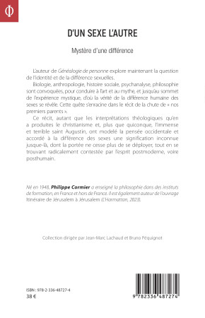 D'un sexe l'autre - Philippe Cormier - L'HARMATTAN