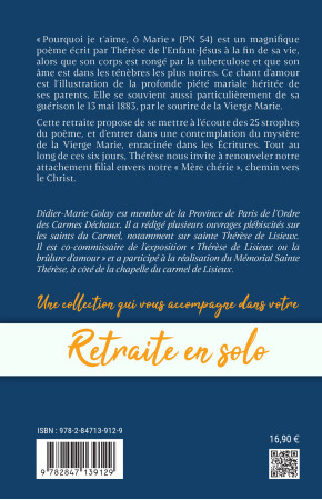 Retraite spirituelle - Contempler Marie avec Thérèse de Lisieux - GOLAY DIDIER-MARIE - CARMEL