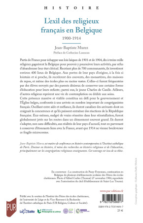 L'exil des religieux français en Belgique - Jean-Baptiste Murez - PU RENNES